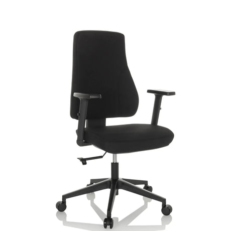 Sort Professionel kontorstol MATHES med armlæn og fem hjul fra hjh OFFICE