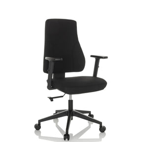 Sort Professionel kontorstol MATHES med armlæn og fem hjul fra hjh OFFICE