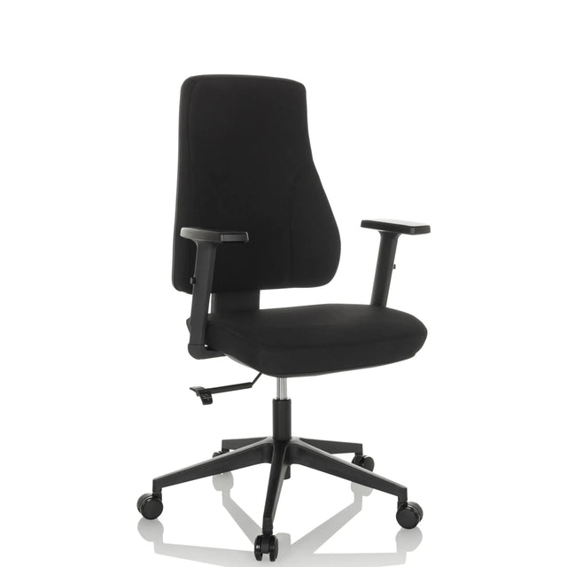 Sort Professionel kontorstol MATHES med armlæn og fem hjul fra hjh OFFICE