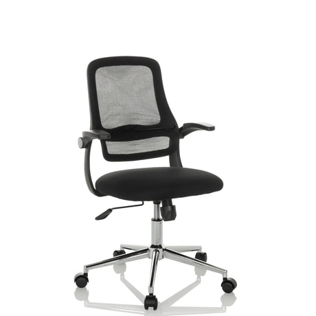 Sort Home Office kontorstol MIKO B ECO med netryglæn og blankt fodkryds fra hjh OFFICE