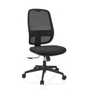 Sort Professionel kontorstol Minoro B med netryglæn og stjernefod på hjul fra hjh OFFICE