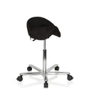 Sort Sadelskammel MOVE-TEC 3D PRO I med forkromet stjernefod og hjul fra hjh OFFICE