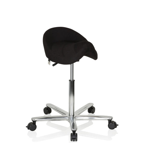 Sort Sadelskammel MOVE-TEC 3D PRO I med forkromet stjernefod og hjul fra hjh OFFICE