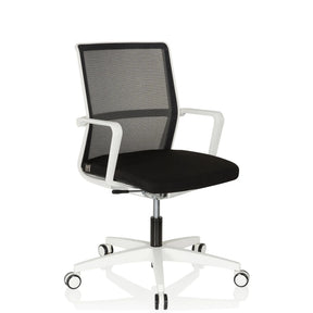 Professionel kontorstol MOVE-TEC NET 3D W i hvid og sort med netryglæn og rullestjerne fra hjh OFFICE