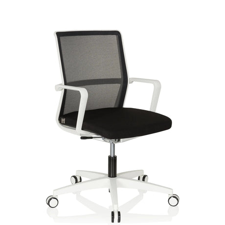 Professionel kontorstol MOVE-TEC NET 3D W i hvid og sort med netryglæn og rullestjerne fra hjh OFFICE