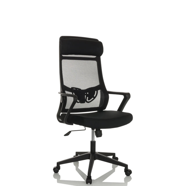 Sort Home Office kontorstol NEKEO med mesh-ryglæn og armlæn fra hjh OFFICE