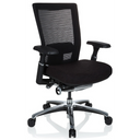 High End kontorstol NOVA PRO ALU i sort med netryglæn og blankt fodkryds fra hjh OFFICE