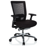 High End kontorstol NOVA PRO ALU i sort med netryglæn og blankt fodkryds fra hjh OFFICE