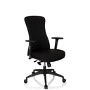 Sort Professionel kontorstol OFFICE XT PRO med armlæn og stjernefod med hjul fra hjh OFFICE