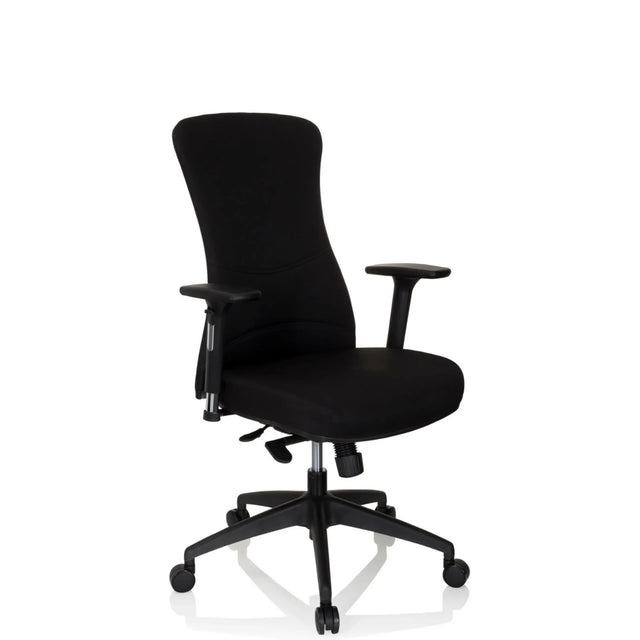 Sort Professionel kontorstol OFFICE XT PRO med armlæn og stjernefod med hjul fra hjh OFFICE