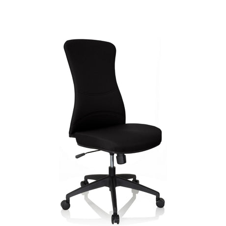 Sort Professionel kontorstol OFFICE XT med stofbetræk og fem hjul fra hjh OFFICE