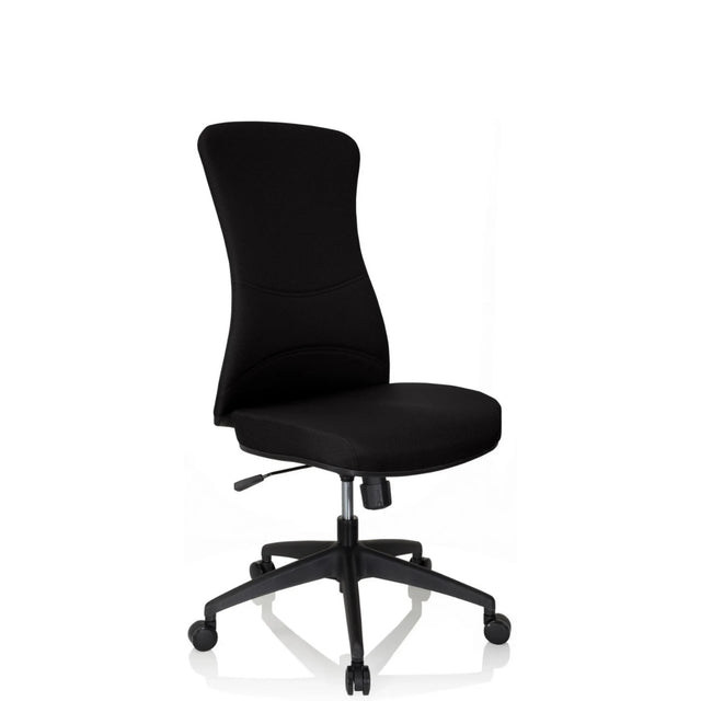 Sort Professionel kontorstol OFFICE XT med stofbetræk og fem hjul fra hjh OFFICE