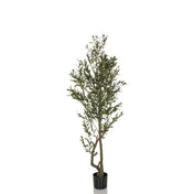 Grøn Kunstige plante OLIVE I med slank vækst i en sort plantepotte fra hjh OFFICE