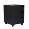 Sort rullecontainer ORGANISER I med tre skuffer og fire hjul fra hjh OFFICE