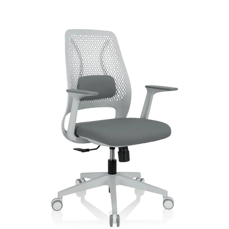 Grå Home Office kontorstol PARFERIO W med netryglæn og rullekryds fra hjh OFFICE