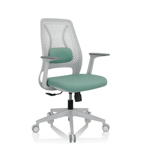 Home Office kontorstol PARFERIO W i mint med hvidt stel og netryglæn fra hjh OFFICE