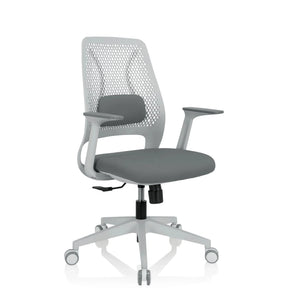 Grå Home Office kontorstol PARFERIO W med netryglæn og rullekryds fra hjh OFFICE