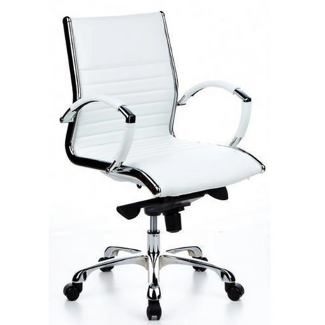 Profi-Chefsessel PARMA 10 in Cremeweiß mit glänzenden Chrom-Armlehnen und Fußkreuz von hjh OFFICE