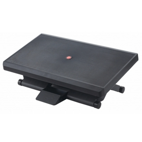 Sort Fodstøtte PIEDINO STRIPE PRO med rillet overflade og justeringshåndtag fra hjh OFFICE