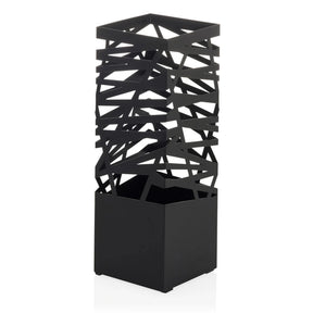 Sort paraplyholder PLUVARIS med geometrisk gittermønster i den øverste del fra hjh LIVING