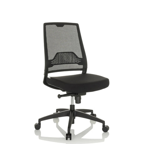 Professionel kontorstol PORTO ECO I i sort med netryglæn og polstret sæde fra hjh OFFICE