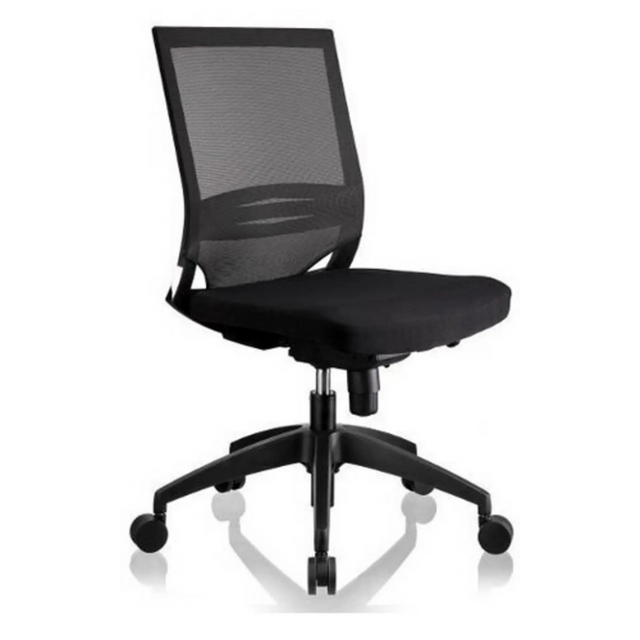 Sort Professionel kontorstol PORTO ECO med netryglæn og polstret sæde fra hjh OFFICE