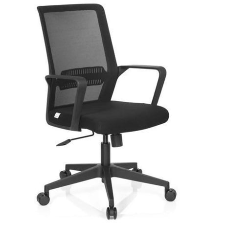 Sort Home Office kontorstol PRESTON med netryglæn og armlæn fra hjh OFFICE