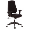 Sort Professionel kontorstol PRO-TEC 100 med armlæn og stjernefod med hjul fra hjh OFFICE