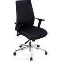 Profi-Bürostuhl PRO-TEC 250 in Schwarz mit Armlehnen und silbernem Sternfuß auf Rollen von hjh OFFICE