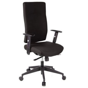 Sort Professionel kontorstol PRO-TEC 300 med højt ryglæn og armlæn på hjul fra hjh OFFICE