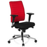 Professionel kontorstol PRO-TEC 350 i sort-rød med armlæn og aluminiumsfodkryds fra hjh OFFICE