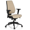Professionel kontorstol PRO-TEC 500 med beige stofbetræk, sorte armlæn og stjernefod med hjul fra hjh OFFICE