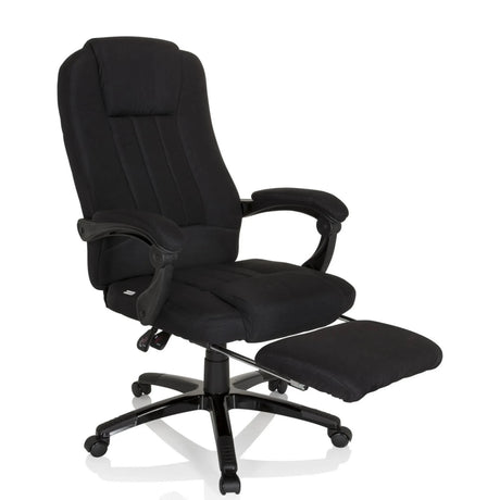 Sort Home Office chefstol RELAX CL190 med integreret fodstøtte og armlæn fra MyBuero