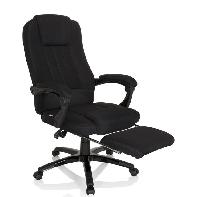 Sort Home Office chefstol RELAX CL190 med integreret fodstøtte og armlæn fra MyBuero