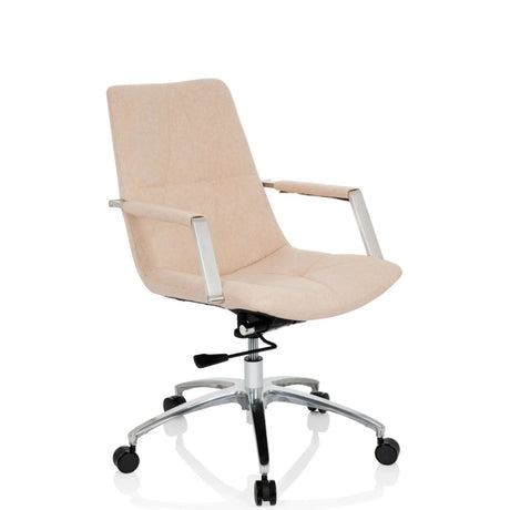 Home Office kontorstol SARANTO II i beige med armlæn og forkromet fodkryds fra hjh OFFICE