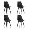 Fire sorte skalstole SCANDI P med minimalistisk design og fire ben fra hjh OFFICE