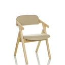 Beige klapstol SCANDIO med lyst træstel og polstret sæde fra hjh OFFICE