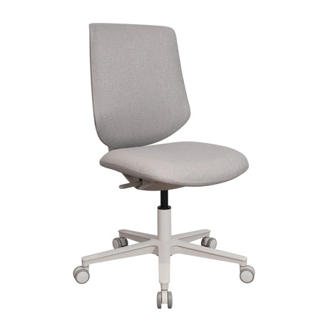 Home Office kontorstol Sitflex Lady i farven taupe med hvidt fodkryds og hjul fra hjh OFFICE
