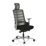 High End kontorstol SKARIF i sort og grå med netryglæn og nakkestøtte fra hjh OFFICE
