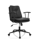 Sort Home Office kontorstol SMALLO med kunstlæderbetræk og armlæn fra hjh OFFICE