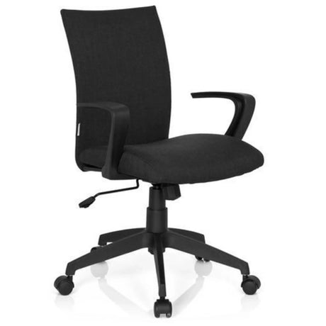 Home Office kontorstol SOFT med sort stofbetræk og armlæn fra hjh OFFICE