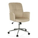 Home Office kontorstol SOLAO 400 med beige stofbetræk og blank stjernefod på hjul fra hjh OFFICE