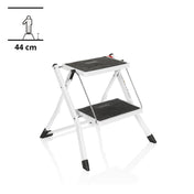 Hvid Foldestige SOLID W1 med to sorte trin og en højde på 44 cm fra hjh OFFICE