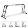 Aluminium Foldestige SOLID W3 med tolv trin i forskellige positioner fra hjh OFFICE