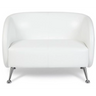 Hvid loungesofa ST. LUCIA som to-personers sofa med blanke metalfødder fra hjh OFFICE