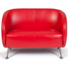 Rød loungesofa ST. LUCIA som topersoners sofa med blanke metalfødder fra hjh OFFICE