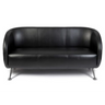 Sort loungesofa ST. LUCIA som tresæder med blanke metalfødder fra hjh OFFICE