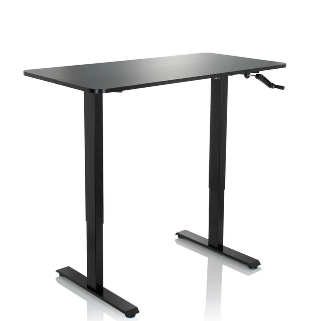 Sort ståskrivebord STAND CR med håndtag og T-stel fra hjh OFFICE