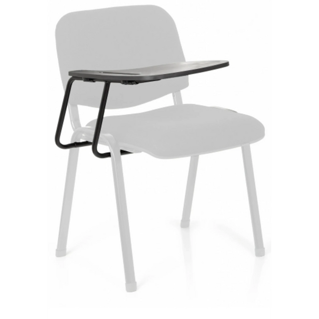 Stol med fire ben TABLET XT 600 i sort med integreret skriveplade fra hjh OFFICE