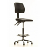 Sort diskstol TOP WORK 11 med fodring og forkromet stjernefod fra hjh OFFICE